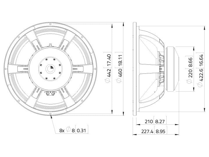 LAVOCE SAF184.03 18 Zoll  Subwoofer,Ferrit,"Alukorb