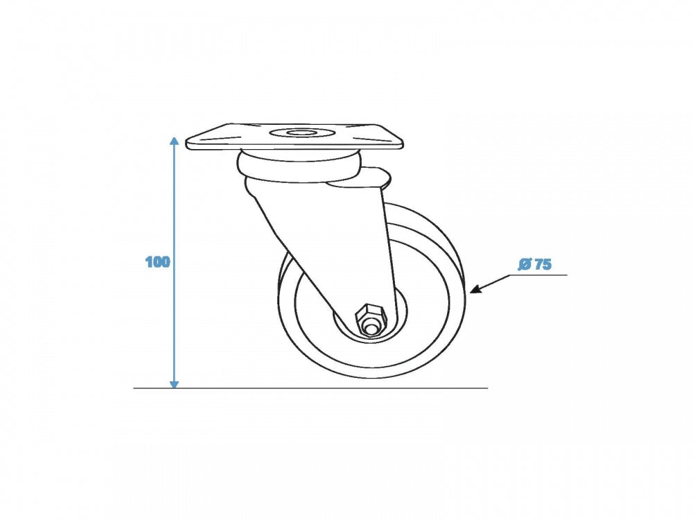 ROADINGER Lenkrolle 75mm grau