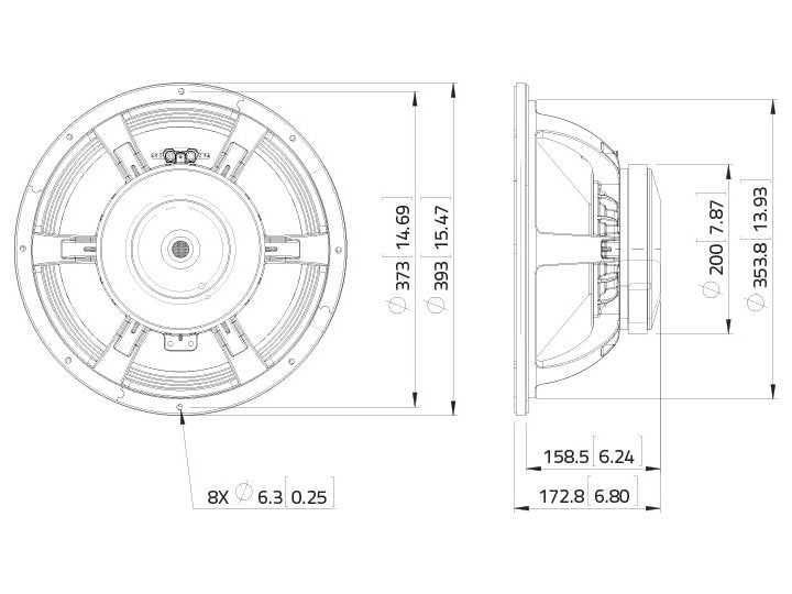 LAVOCE WAF154.02 15 Zoll  Subwoofer,Ferrit,"Alukorb