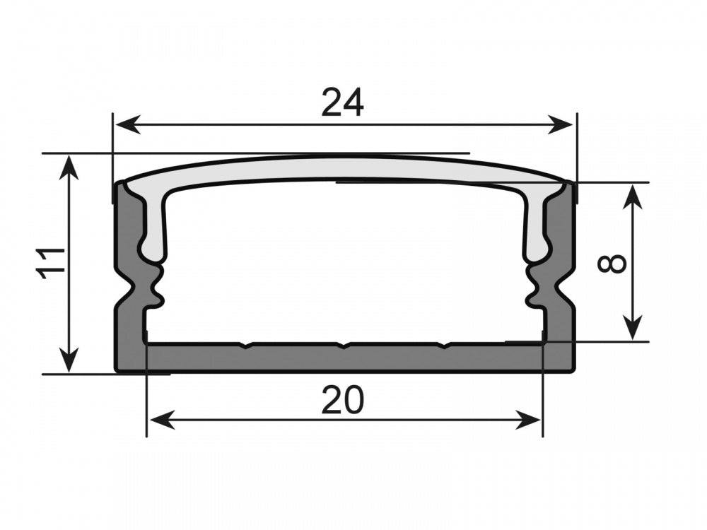 EUROLITE U-Profil 20mm für LED Strip silber 2m