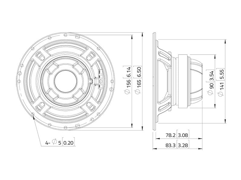 LAVOCE CSF061.21 6,5 Zoll  Koaxiallautsprecher,"Ferrit-Neodym Stahlkorb