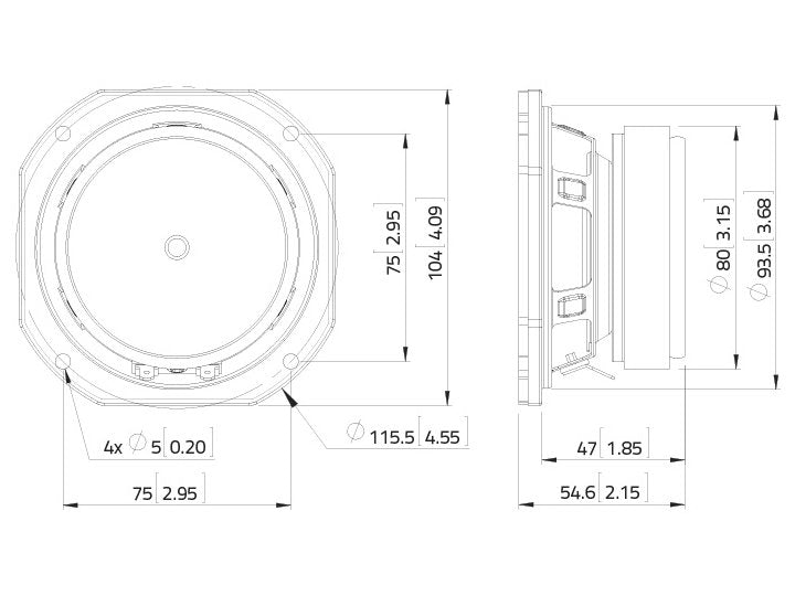 LAVOCE WSF041.00 4 Zoll  Woofer,Ferrit,"Stahlkorb