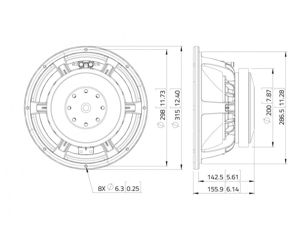 LAVOCE WAF123.02 12 Zoll  Woofer,Ferrit,"Alukorb