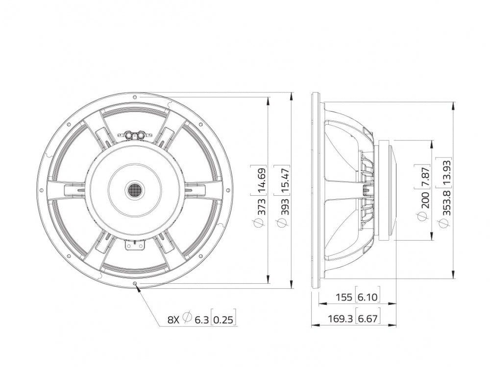 LAVOCE WAF153.02 15 Zoll  Woofer,Ferrit,"Alukorb