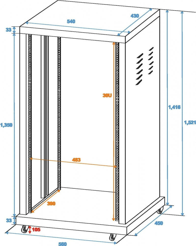 ROADINGER Stahl-Rack SR-19,30HE