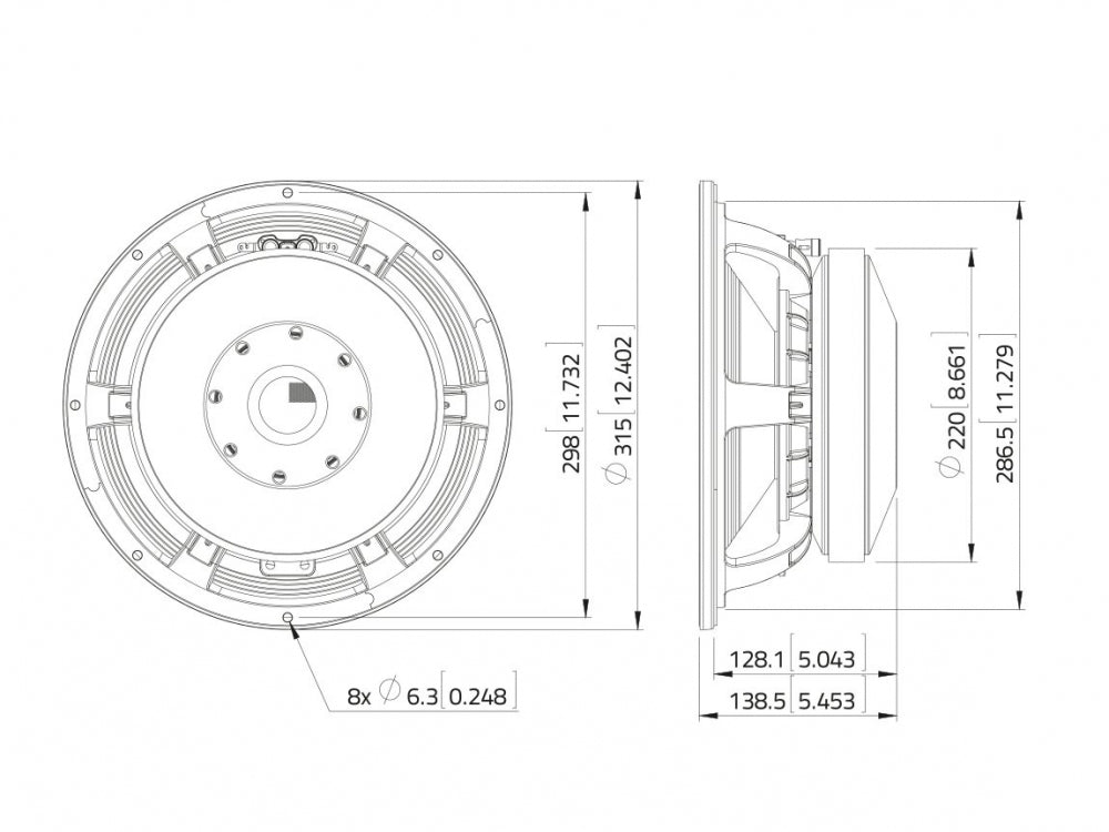 LAVOCE WAF124.01 12 Zoll  Woofer,Ferrit,"Alukorb