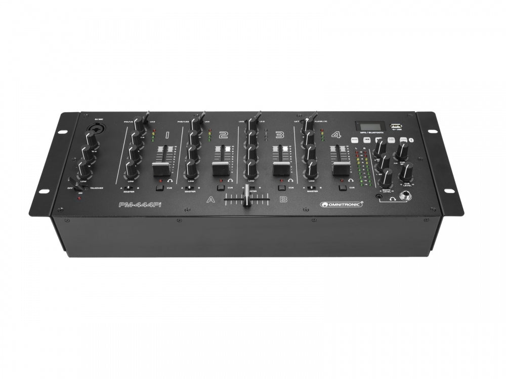 OMNITRONIC PM-444Pi 4-Kanal-DJ-Mixer mit Player & USB-Interface