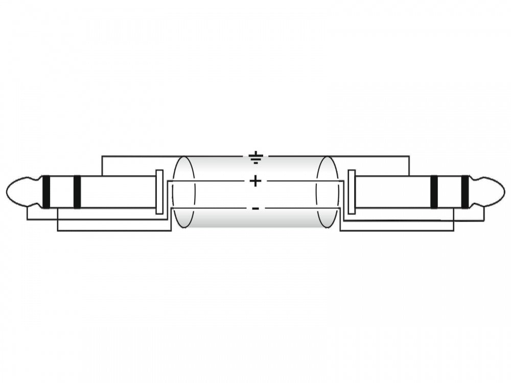 OMNITRONIC Klinkenkabel 6,3 stereo 1m sw ROAD