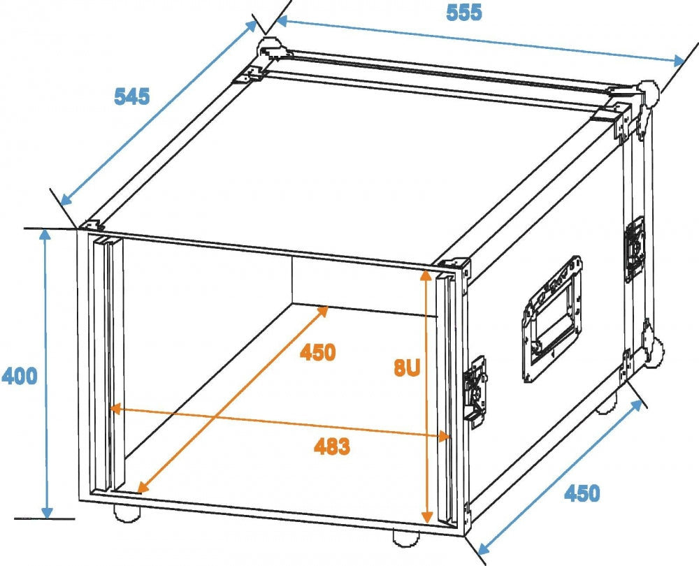 ROADINGER Rack Profi 8HE 45cm