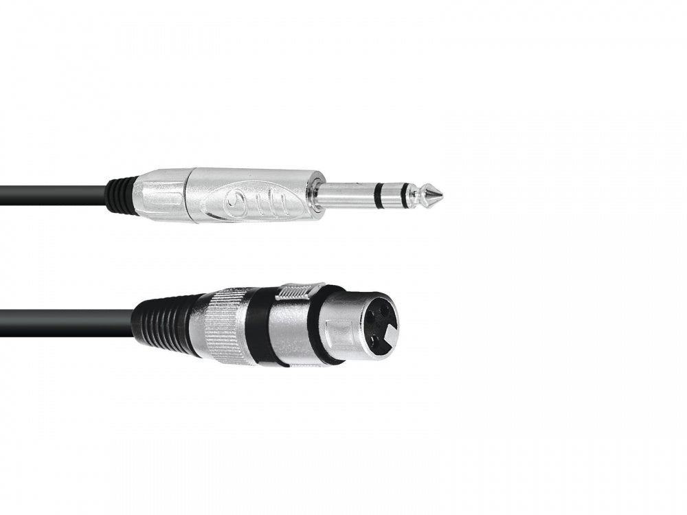 OMNITRONIC Adapterkabel XLR(F)/Klinke stereo 2m sw