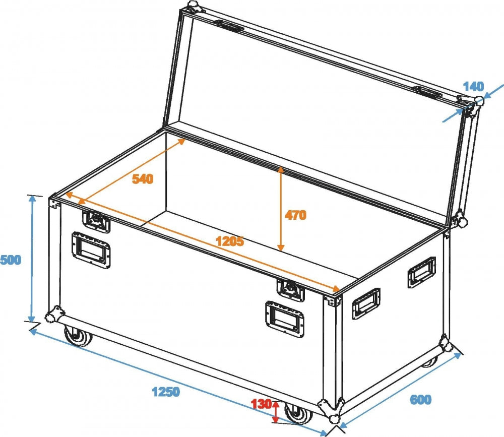 ROADINGER Universal-Tour-Case 120cm mit Rollen ODV-1