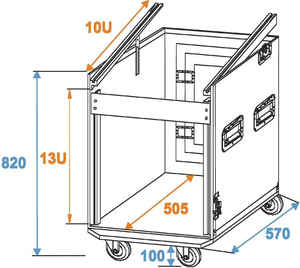 ROADINGER Spezial-Kombi-Case Profi,12HE mit Rollen