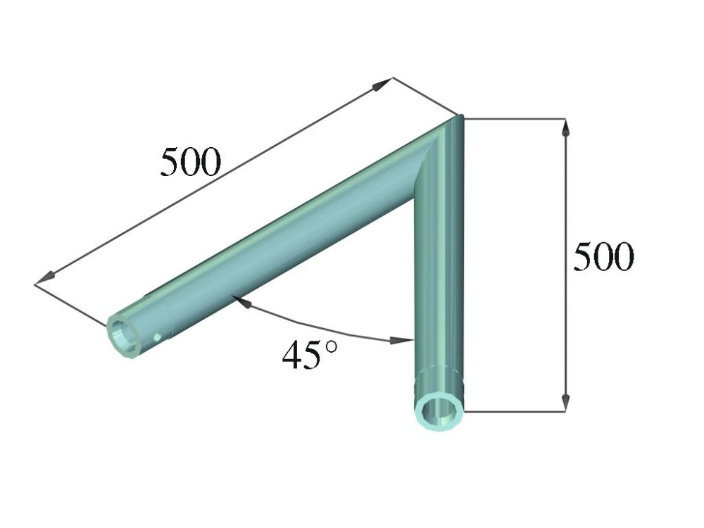 ALUTRUSS DECOLOCK DQ1-SC19 2-Weg-Ecke 45° sw