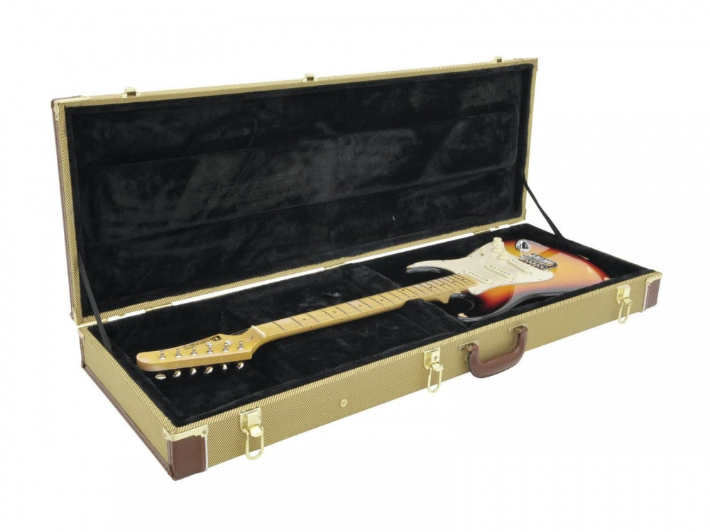 DIMAVERY Holz-Case für E-Gitarren,tweed