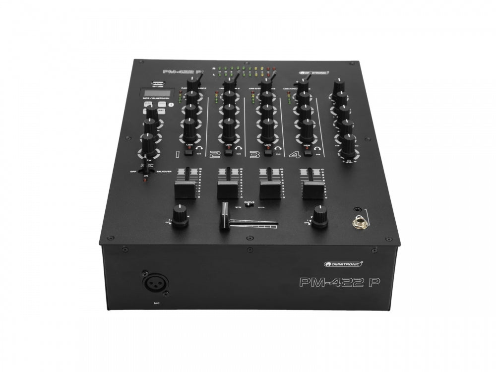 OMNITRONIC PM-422P 4-Kanal-DJ-Mixer mit Bluetooth und USB-Player