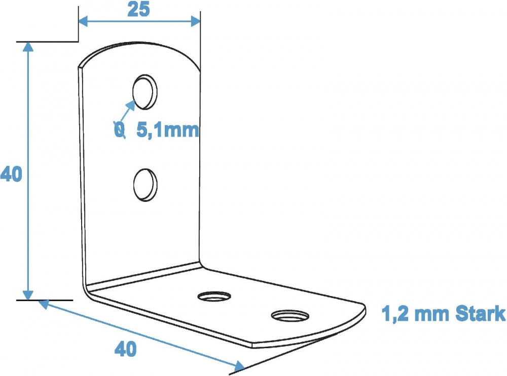 ROADINGER Eckverstrebung 25x40mm