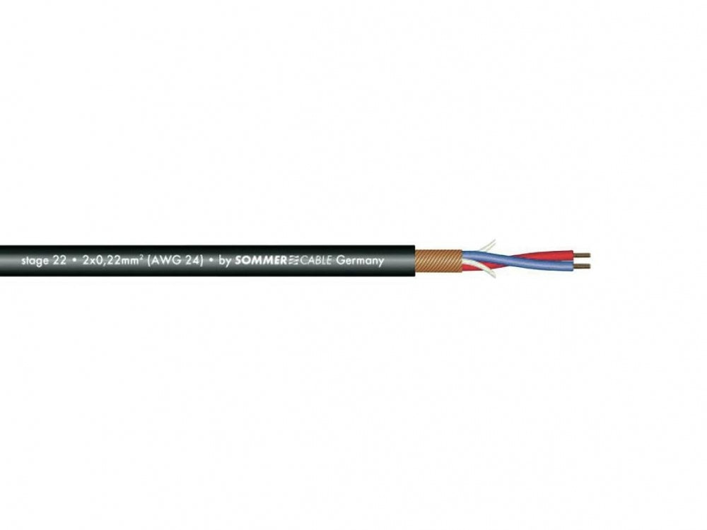 SOMMER CABLE Mikrofonkabel 2x0,22 100m sw Stage 22