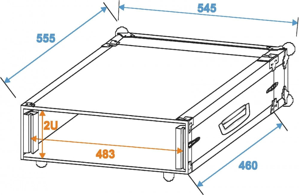 ROADINGER Verstärkerrack PR-1,2HE,47cm tief