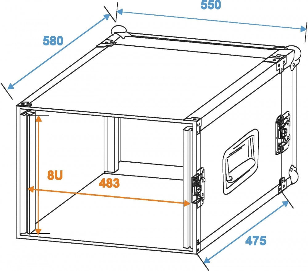 ROADINGER Verstärkerrack PR-2,8HE,47cm tief