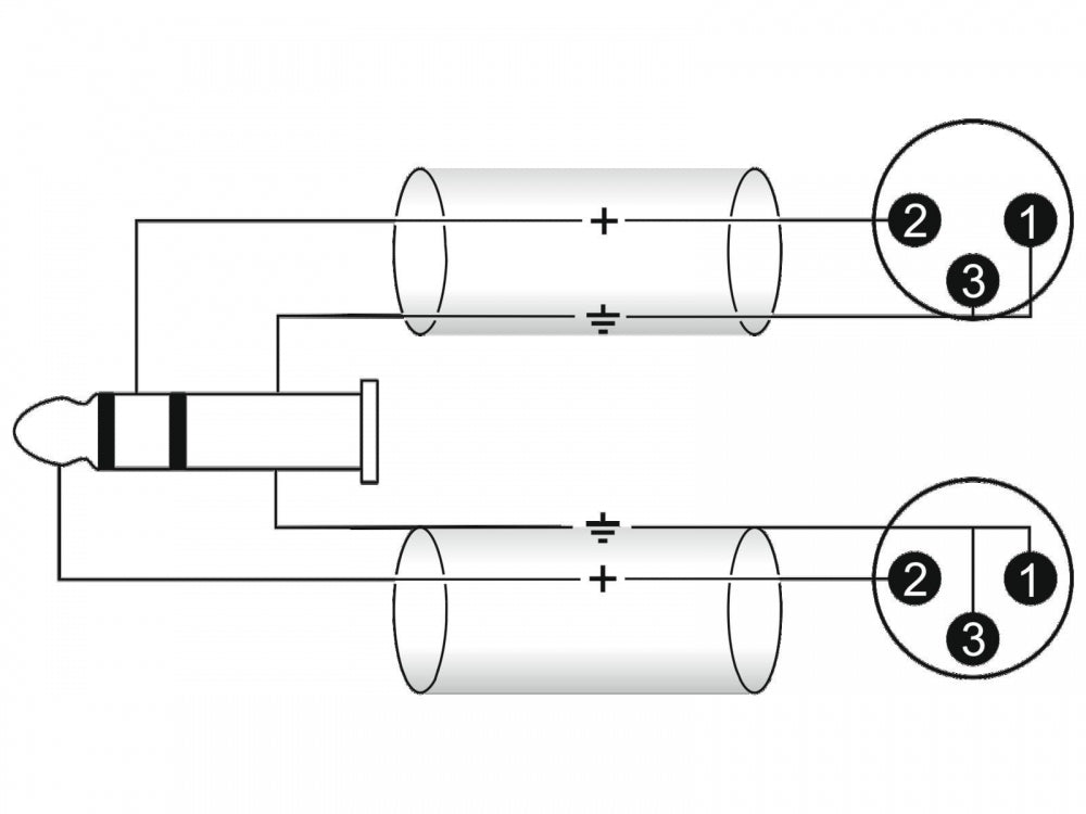 OMNITRONIC Adapterkabel 3,5 Klinke/2xXLR(M) 1,5m sw
