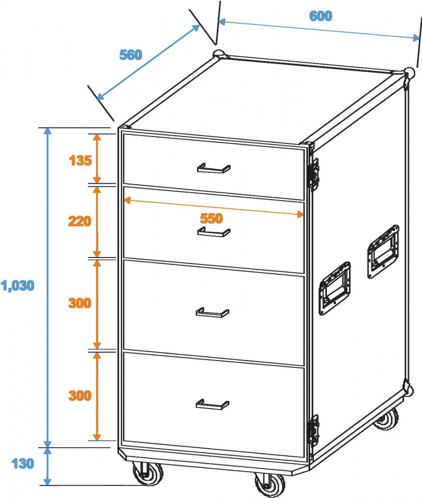 ROADINGER Universal-Schubladen-Case ODS-1 mit Rollen