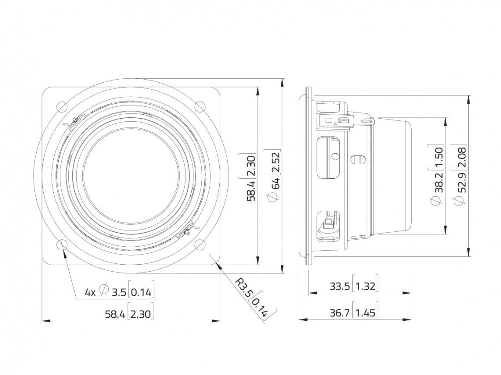 LAVOCE FSN021.02 2 Zoll  Breitbandlautsprecher,Neodym,"Stahlkorb