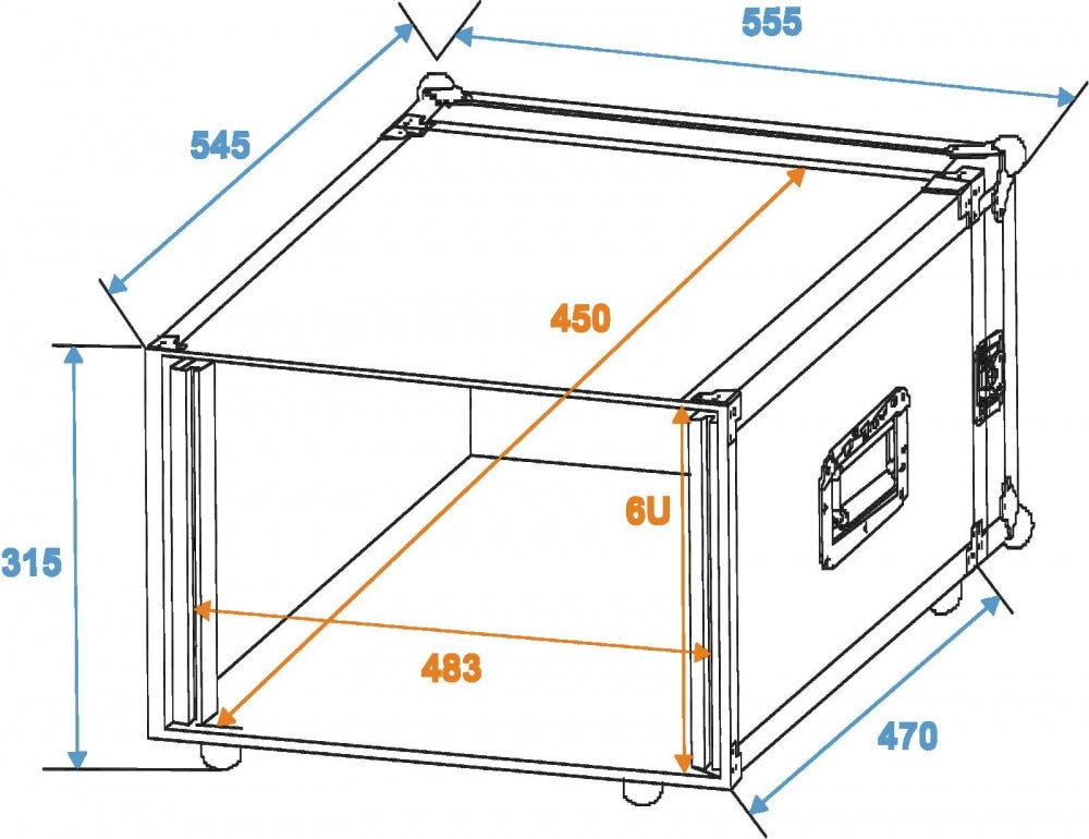 ROADINGER Rack Profi 6HE 45cm