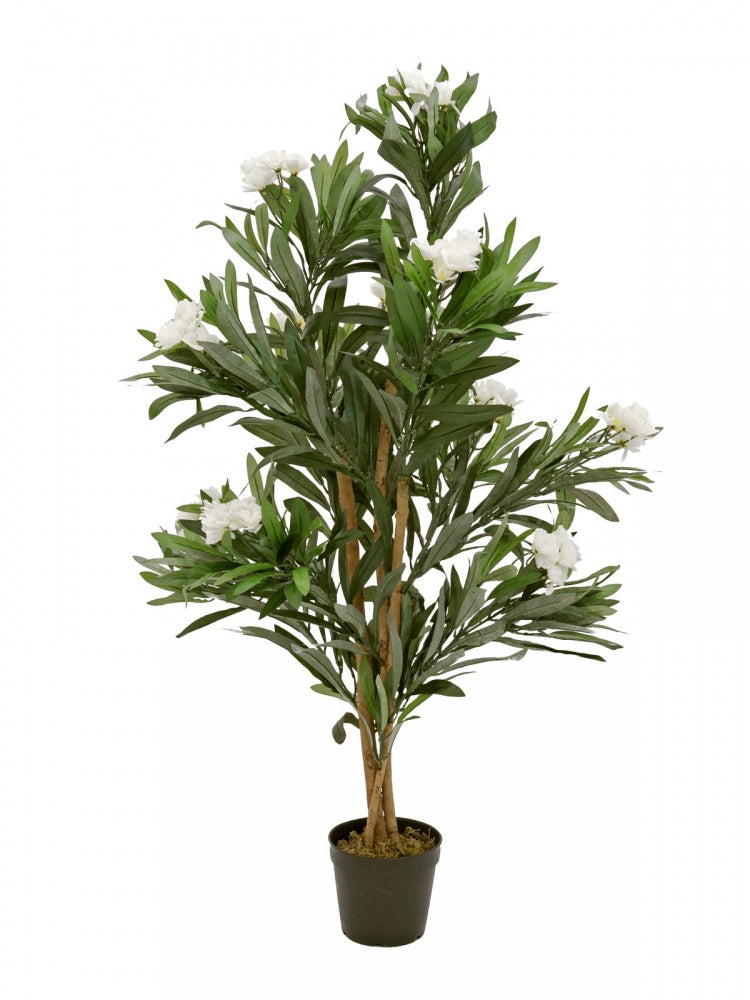 EUROPALMS Oleanderbaum,Kunstpflanze,weiß,120 cm