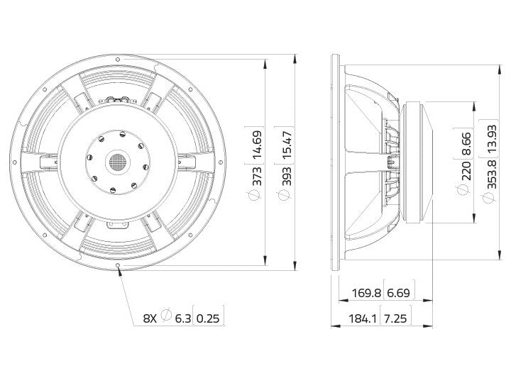 LAVOCE WAF154.01 15 Zoll  Subwoofer,Ferrit,"Alukorb