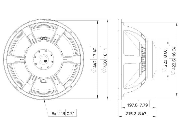 LAVOCE SAF184.02 18 Zoll  Subwoofer,Ferrit,"Alukorb