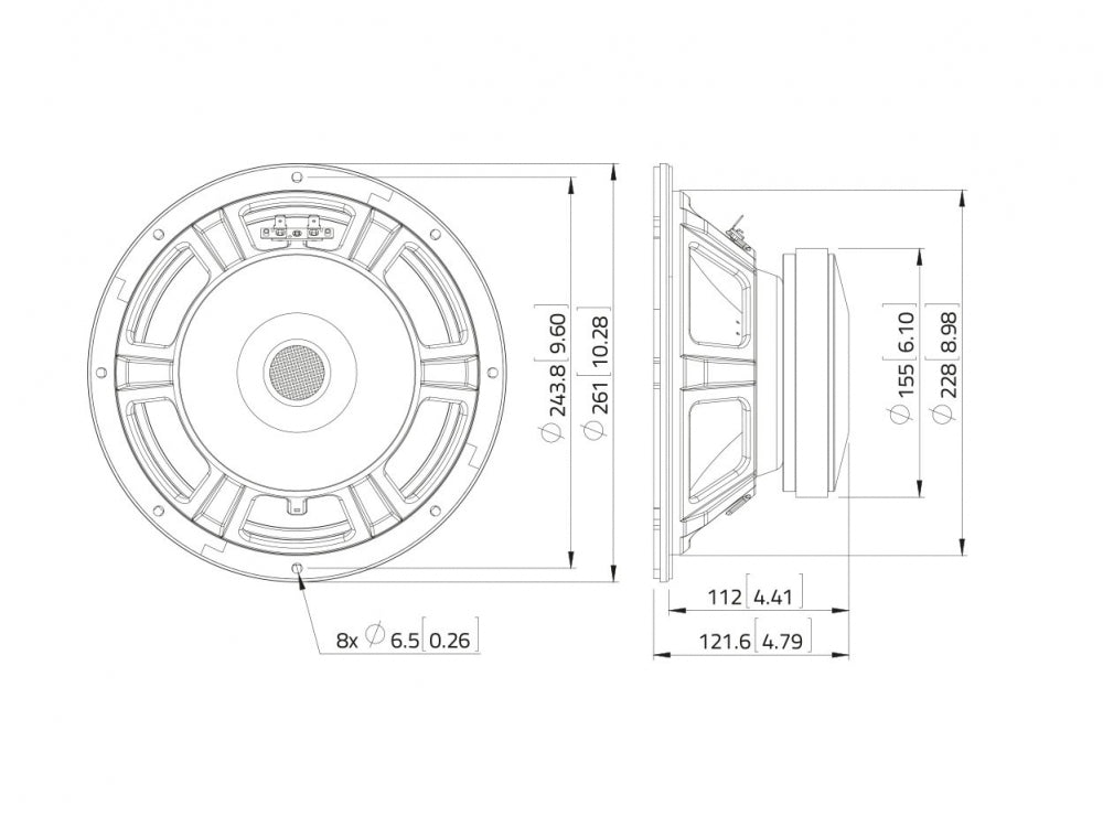 LAVOCE WSF102.50 10 Zoll  Woofer,Ferrit,"Stahlkorb