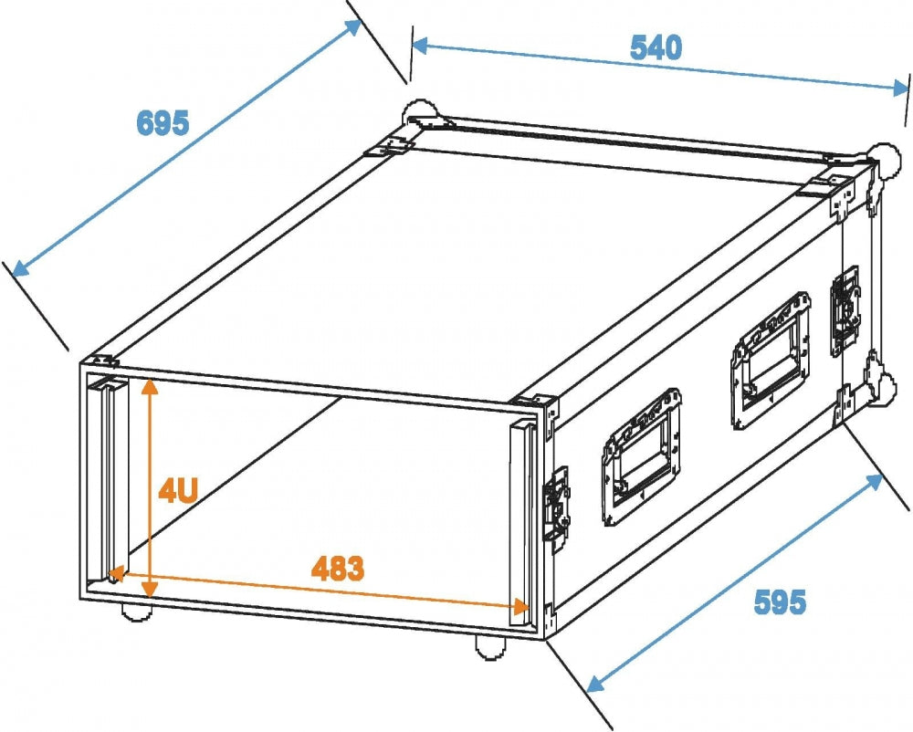 ROADINGER Verstärkerrack PR-2ST,4HE,57cm tief