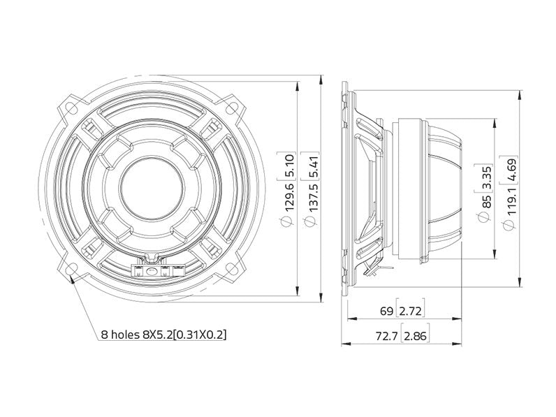 LAVOCE CSF051.21 5 Zoll  Koaxiallautsprecher,"Ferrit-Neodym