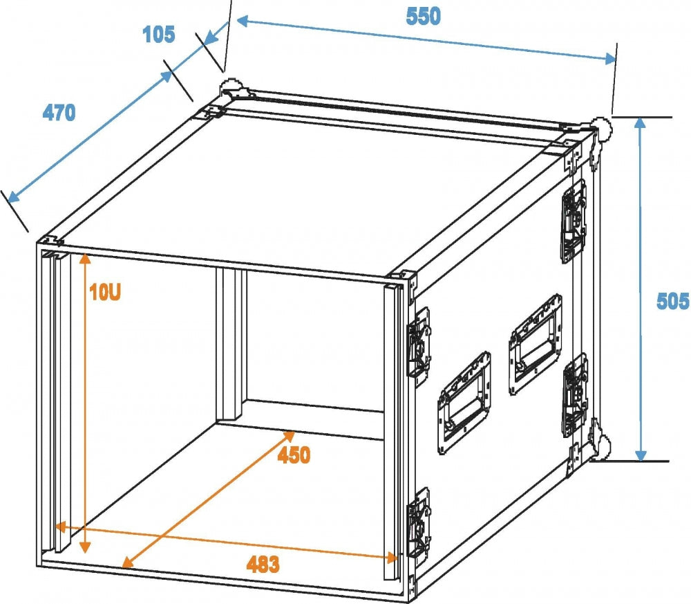 ROADINGER Verstärkerrack PR-2,10HE,47cm tief