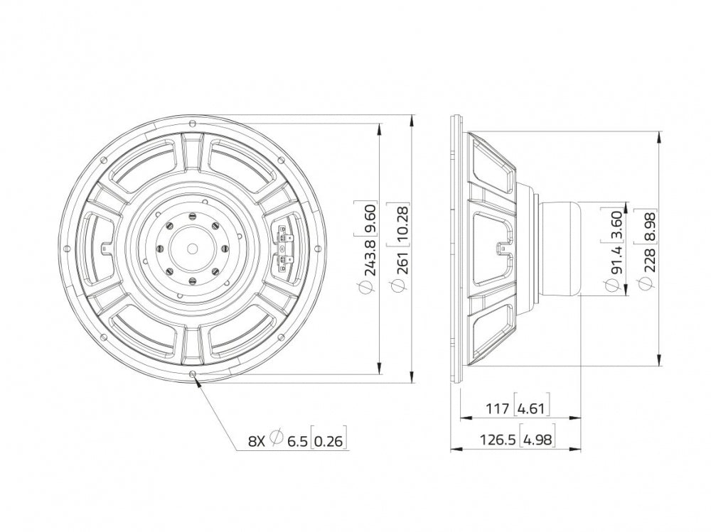 LAVOCE WSN102.50 10 Zoll  Woofer,Ferrit,"Stahlkorb