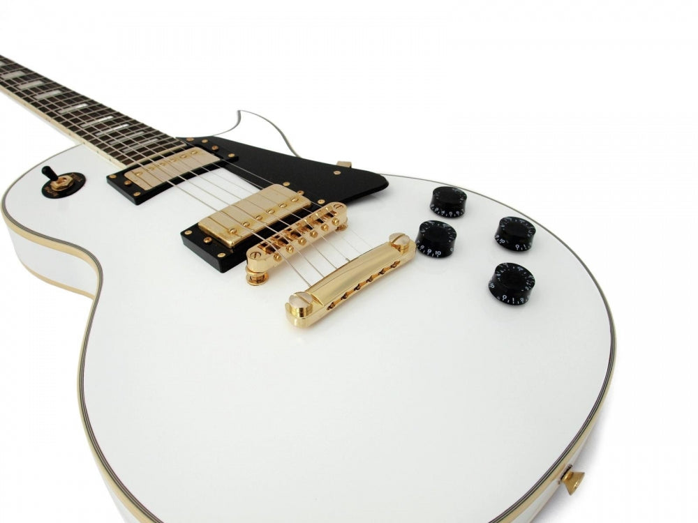 DIMAVERY LP-520 E-Gitarre,weiß/gold