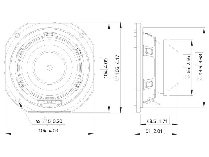 LAVOCE FSN041.00 4 Zoll  Breitbandlautsprecher,Neodym,"Stahlkorb