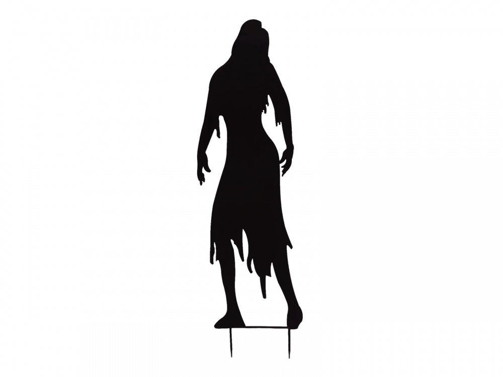 EUROPALMS Silhouette Metall Zombie Frau,135cm