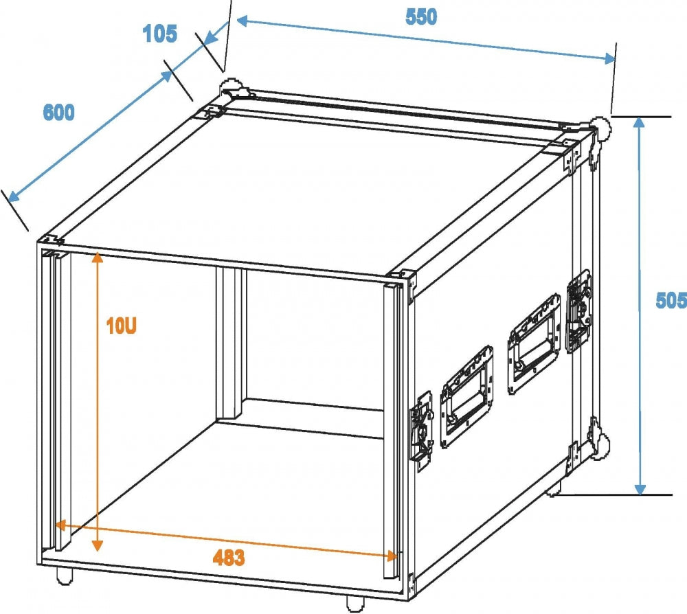 ROADINGER Verstärkerrack PR-2ST,10HE,57cm tief