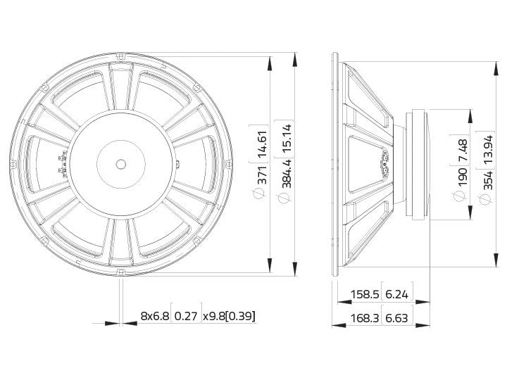 LAVOCE SSF153.00 15 Zoll  Subwoofer,Ferrit,"Stahlkorb