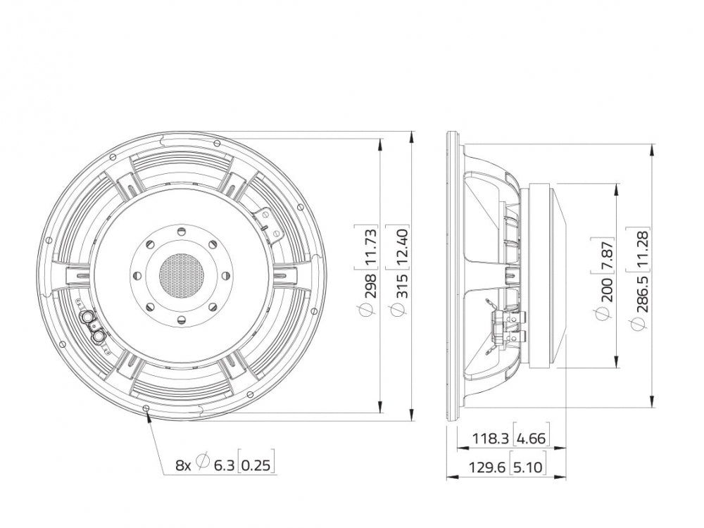 LAVOCE WAF124.02 12 Zoll  Woofer,Ferrit,"Alukorb