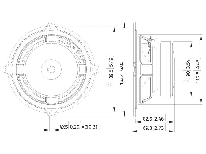 LAVOCE WSF051.02 5 Zoll  Woofer,Ferrit,"Stahlkorb