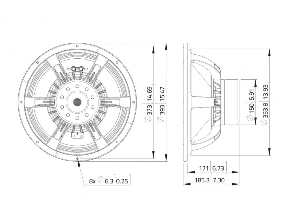 LAVOCE WAN154.01 15 Zoll  Woofer,Neodym,"Alukorb