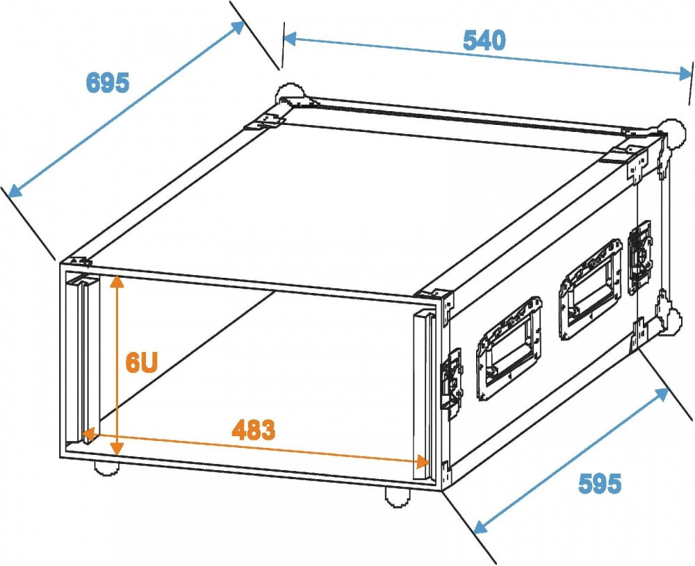 ROADINGER Verstärkerrack PR-2ST,6HE,57cm tief