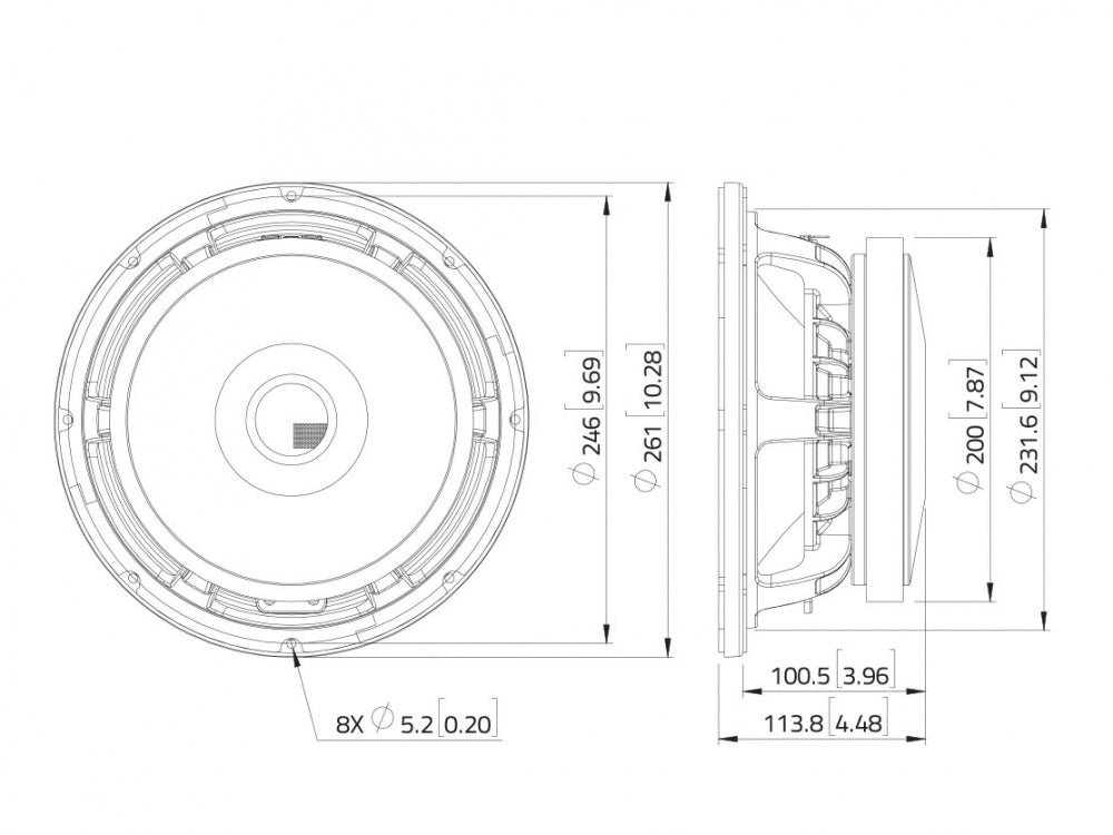 LAVOCE MAF103.00 10 Zoll  Midrange,Ferrit,"Alukorb