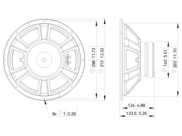 LAVOCE WSF122.02 12 Zoll  Woofer,Ferrit,"Stahlkorb