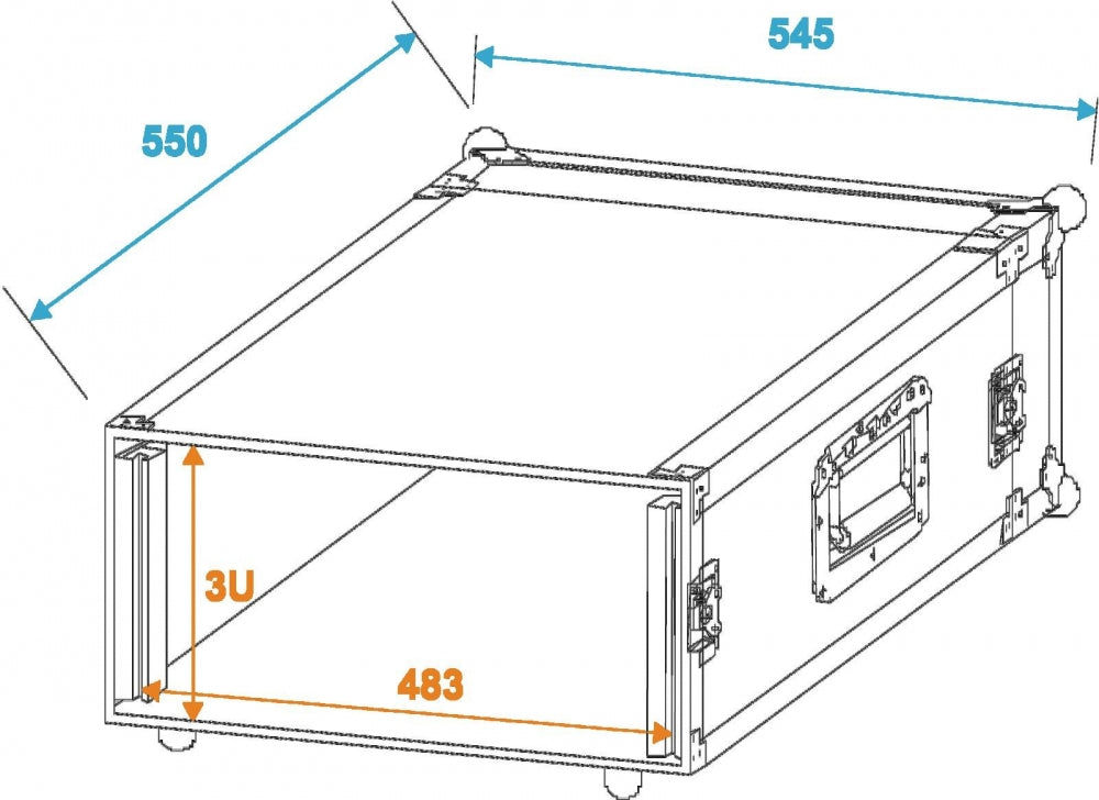 ROADINGER Verstärkerrack PR-1,3HE,47cm tief