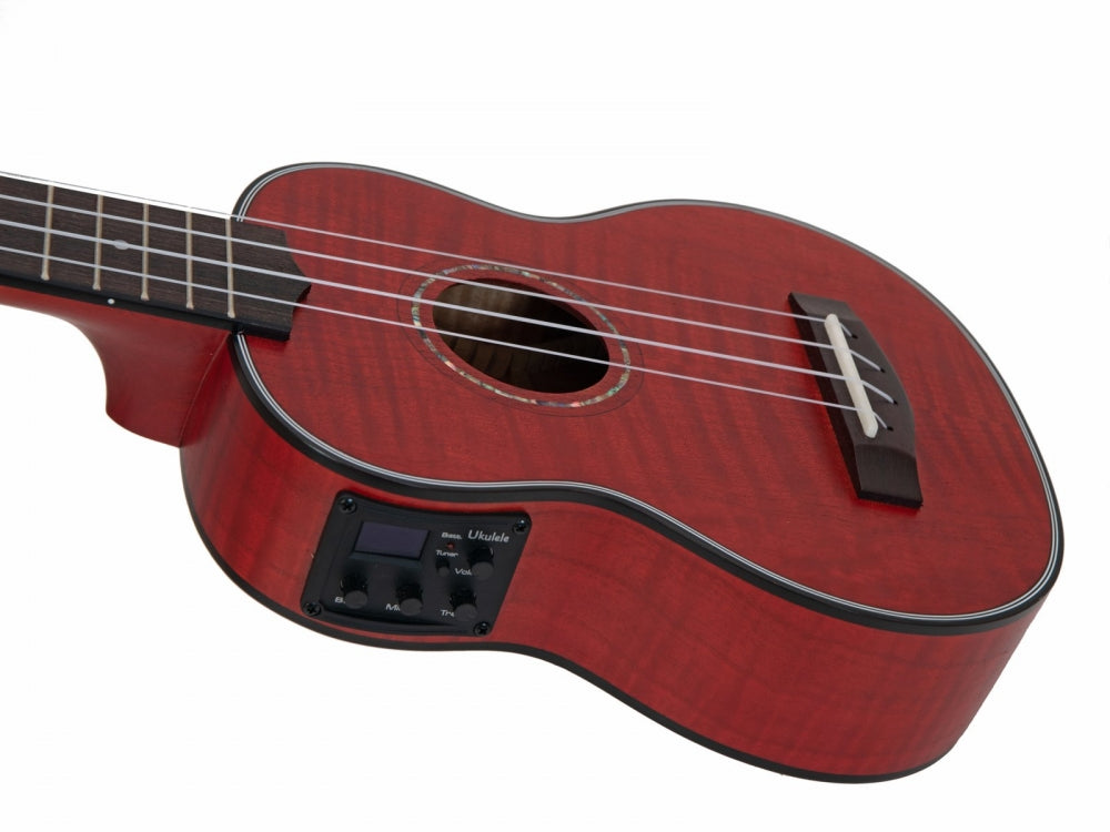 DIMAVERY UK-100 Sopran-Ukulele,flamed red