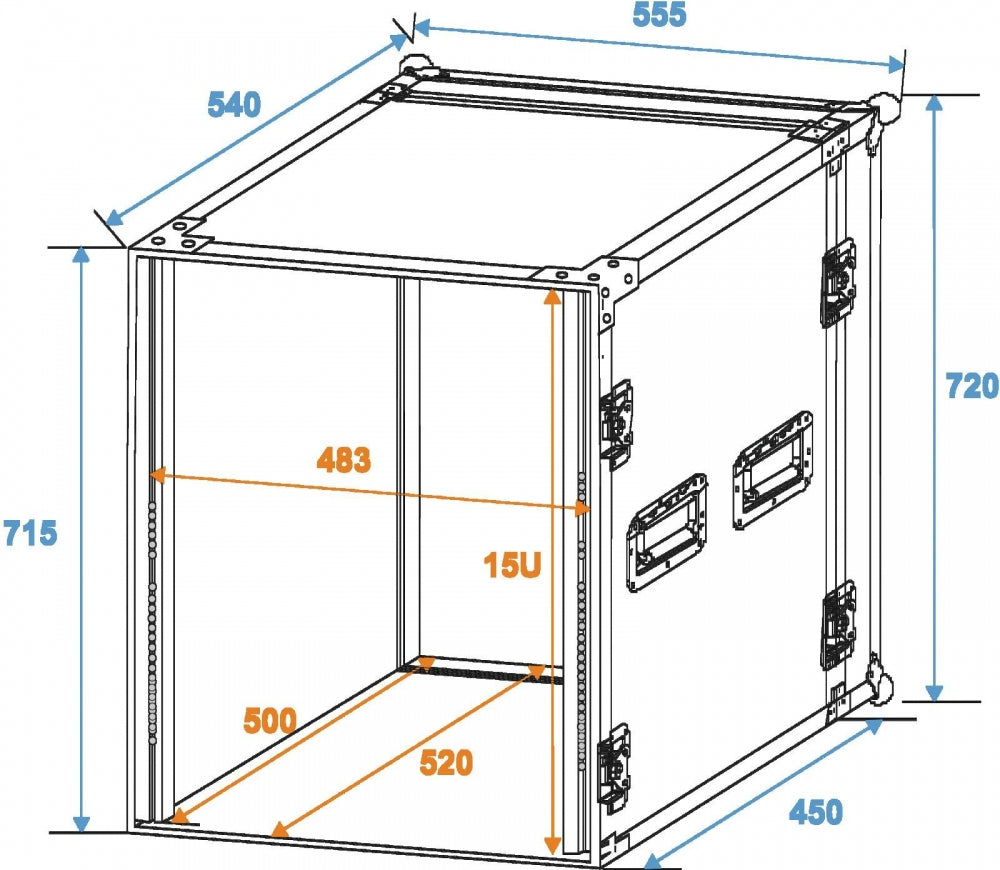 ROADINGER Rack Profi 15HE 45cm