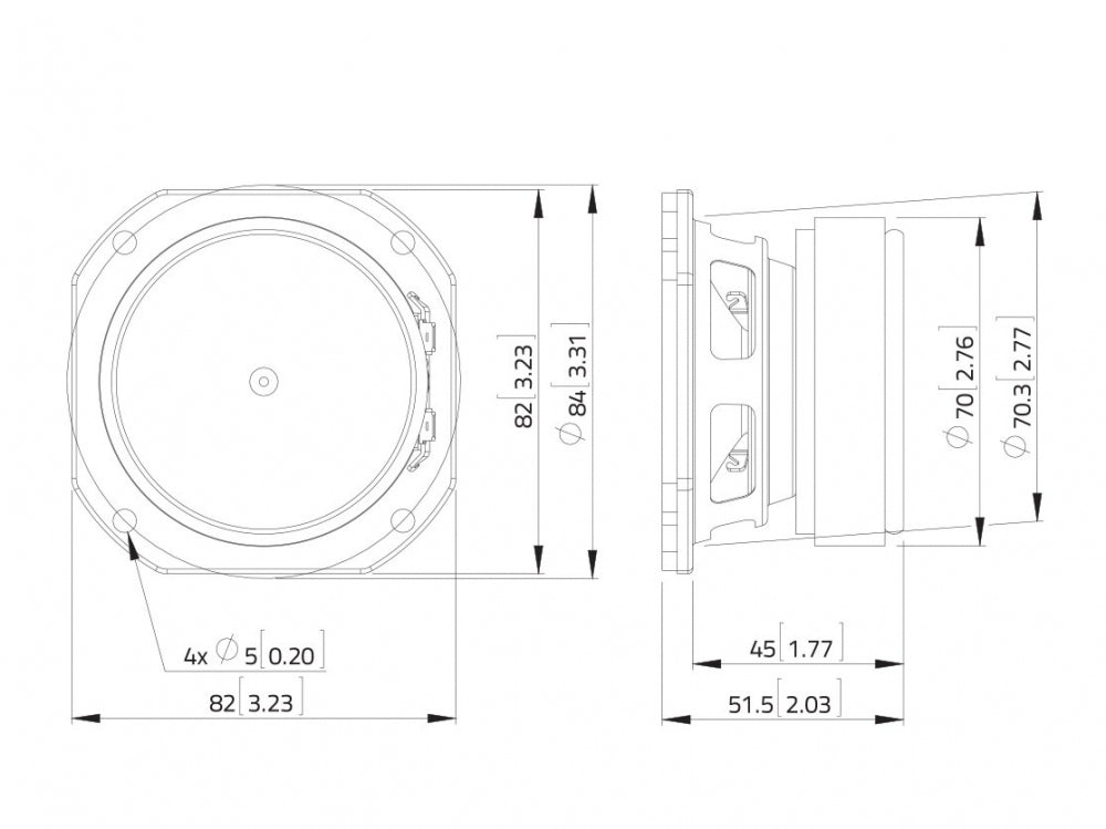 LAVOCE FSF030.70-16 3 Zoll  Breitbandlautsprecher,Ferrit,"Stahlkorb